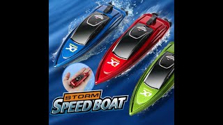 Mini RC High Speed Boat Radio Remote Controlled Palm Ship LED Light Kids Summer Water Pool Toys