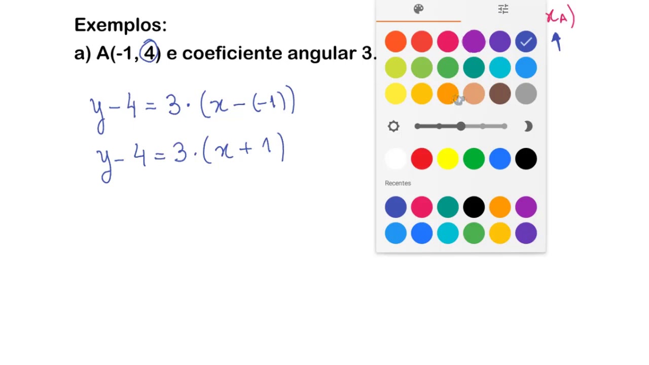 GEOMETRIA ANALITICA - DETERMINAR A EQUAÇÃO DA RETA CONHECENDO UM PONTO ...