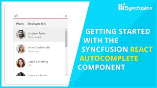 Getting Started with the React AutoComplete Component