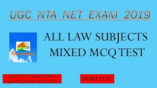 UGC NET PAPER-2 LAW I Important MCQs All subjects