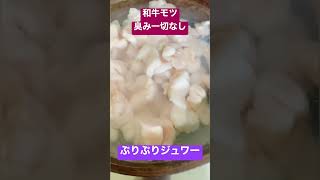 和牛モツ最高〜🥹脂の旨味がやばいね😂ジュワー😍 #料理 #料理レシピ