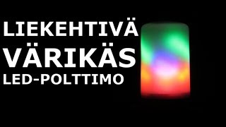 Värikäs LED-liekki -tunnelmavalo