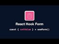 React Hook Form - useForm: setValue