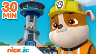 Rubble Lookout Tower Rescues! w/ PAW Patrol Chase & Skye | 30 Minute Compilation | Rubble & Crew