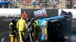 V8 van smashes at summer nats 2013 burnouts