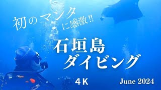 【50's石垣島リゾバvlog⑨4K編集済】10年ぶりのダイビングで初石垣島で初マンタは最高過ぎた!!崎枝ビッグアーチ、崎枝迷路、マンタシティ!