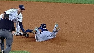 TB@NYY: McCann cuts down Jennings stealing second