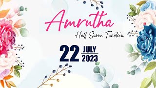 AMRUTHA HALF SAREE FUNCTION  II  LIVE