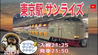 ①東京駅で寝台特急サンライズ瀬戸・出雲号をお出迎えお見送りします２０２４年９月６日【山口かおり】＃Live＃鉄道＃Train＃サンライズ