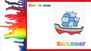 Drawing sailboat | Rasm chizish | сурет салу | Squid game va Scary teacher 3D funny moments