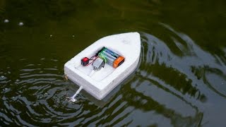 How to Make a Powerful Electric Boat  for Fun Electric Boat Very Easy Using Thermocol and DC Motor