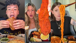 TIKTOK Mukbang Compilation | Dave's Hot Chicken, Cane's, Wingstop, KFC, Crumbl \u0026 More!