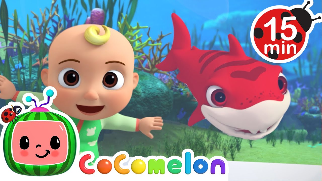 🦈Colorful Baby Sharks🦈 | 15 MIN LOOP | CoComelon Animal Time | Nursery ...