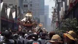 平成２７年度住吉神社例大祭　８月１日　新佃・月島・勝どき・晴海 町内神輿連合 清祓い、渡御