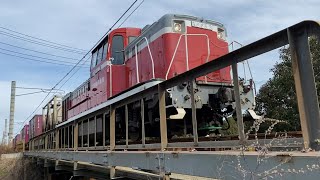 【衣浦臨海鉄道】成岩入江橋りょうを渡るKE65-3　2022/01/15