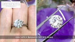 **Sold**(180901)GIA 3.07ct Round E SI2 3EX None