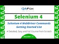 Selenium WebDriver Commands - Getting Started List (Selenium 4 - Session 11)