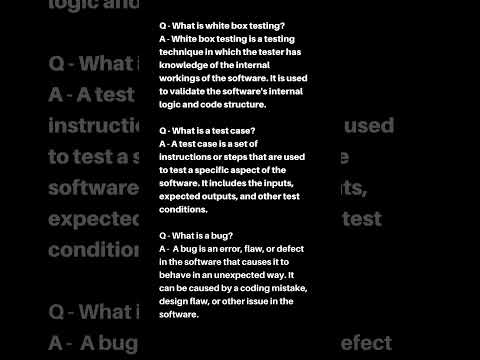 Fundamentals of QA/Software Testing #shorts #learning #technology