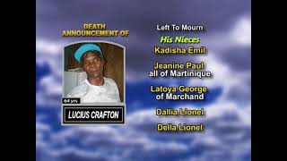 Lucius Crafton ~ Long Obituary