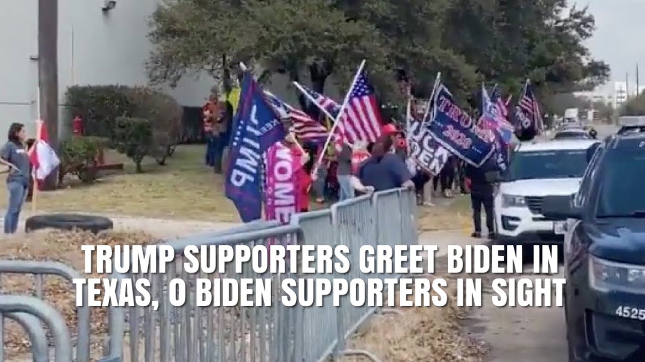 Crowd Of Trump Supporters Greet Biden In Texas - YouTube