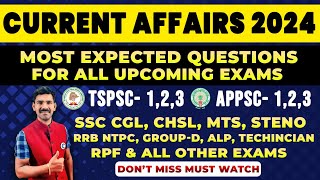 CURRENT AFFAIRS 2024 MOST IMPORTANT & EXPECTED MCQ'S FOR ALL  UPCOMING EXAMS | CURRENT AFFAIRS 2024