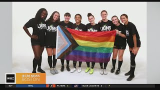 Emerson women's soccer team celebrates LGBTQ+ equality with Athlete Ally