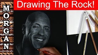 DRAWING: The Rock (Dwayne Johnson) in Charcoal / pastel pencil lesson