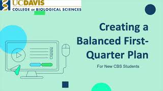Creating a Balanced First-Quarter Plan for First Year Students