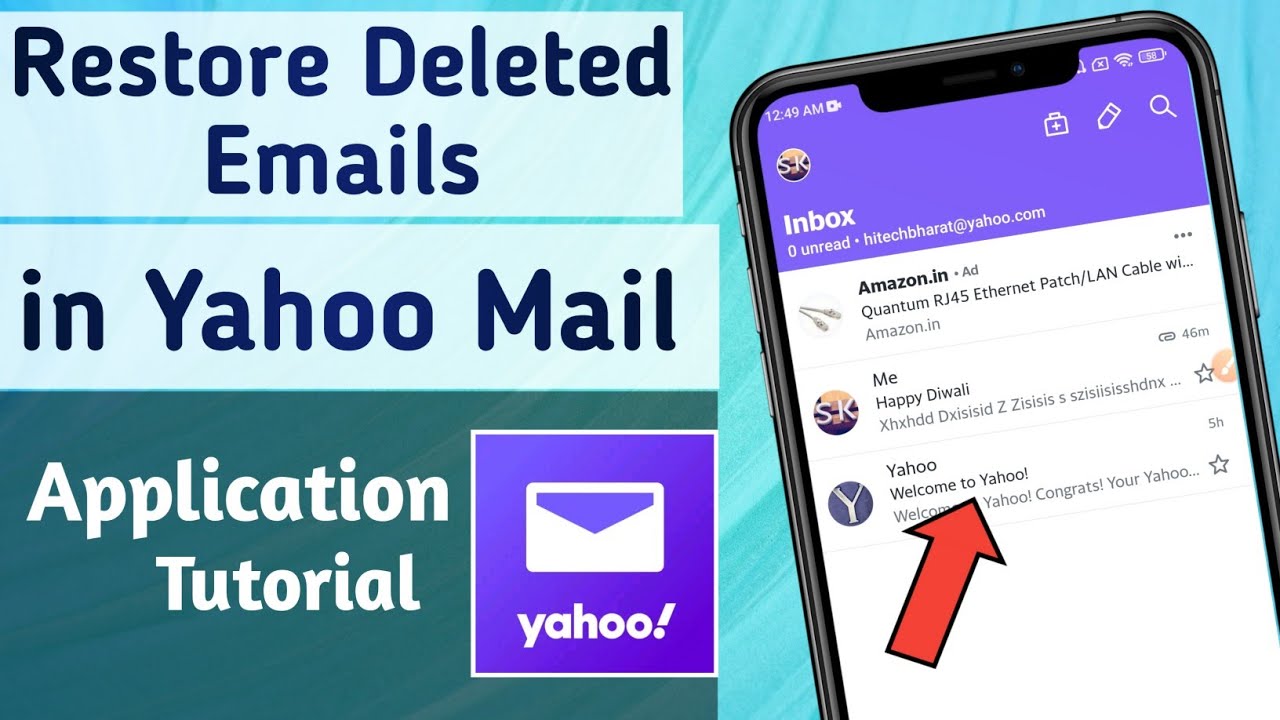 How To Restore Deleted Emails In Yahoo Mail App - YouTube