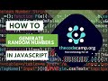 How to Generate Random Numbers in Javascript within Range