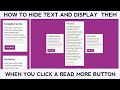 How to make a read more or read less button with HTML,  CSS AND JAVASCRIPT.