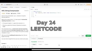 Day 24: LeetCode Problem 443. String Compression - Swift