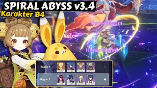 Spiral Abyss v3.4 - Karakter B4 - Genshin Impact v3.4