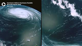 Hurricane Idalia and Hurricane Franklin filmed from space one day apart in 4K | Earth from Space