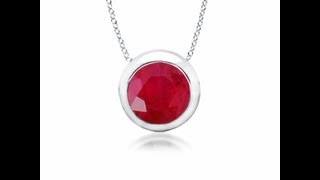 Gemstone Jewelry by Angara | Bezel-Set Round Ruby Solitaire Pendant | Angara Jewelry | Angara.com