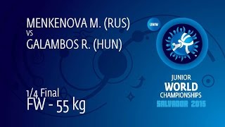 1/4 FW - 55 kg: R. GALAMBOS (HUN) df. M. MENKENOVA (RUS), 6-2