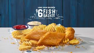 Dive into Long John Silver's $6 Fish Basket with Crispy Waffle Fries!