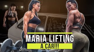 Beautiful Strongwoman lifts a car! - Maria Tingba intense workout motivation