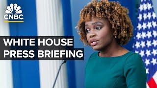 White House press secretary Karine Jean-Pierre holds a briefing with reporters —