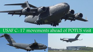4x USAF C-17s | G7 2021 | POTUS Prep