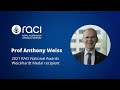 Professor Anthony Weiss – 2021 RACI National Awards – Weickhardt Medal