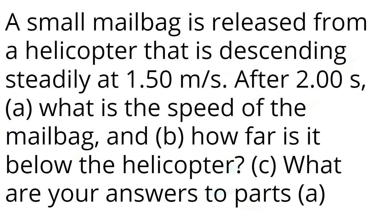 A Small Mailbag Is Released From A Helicopter That Is Descending ...