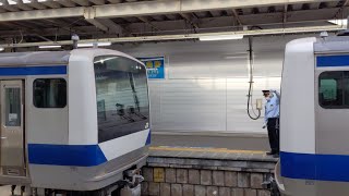 勝田駅にてE531系連結シーンK554編成とK475編成(3000番台と0番台)