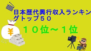 日本歴代興行収入ランキングトップ５０！（１０位～１位）