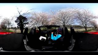 【360度動画】新型ロードスターで桜のトンネルをドライブ  Mazda Roadster MX 5 drive through a cherry blossoms tunnel in Japan.