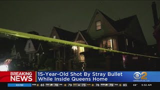 Teen struck by stray bullet inside Queens home