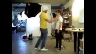 Kevin Mchale behind the at the NO H8 Campaign photoshoot