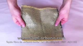 Tejido fibra de carbono-kevlar 1x1 3K-180gr/m2