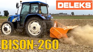 DELEKS BISON-260 Shredder for tractors for chopping corn: field test with a New Holland tractor