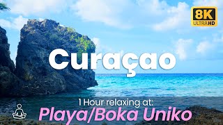 8K Hidden Caribbean Cove: Curaçao - Boka/Playa Uniko | 1 Hour Relaxing at the beach